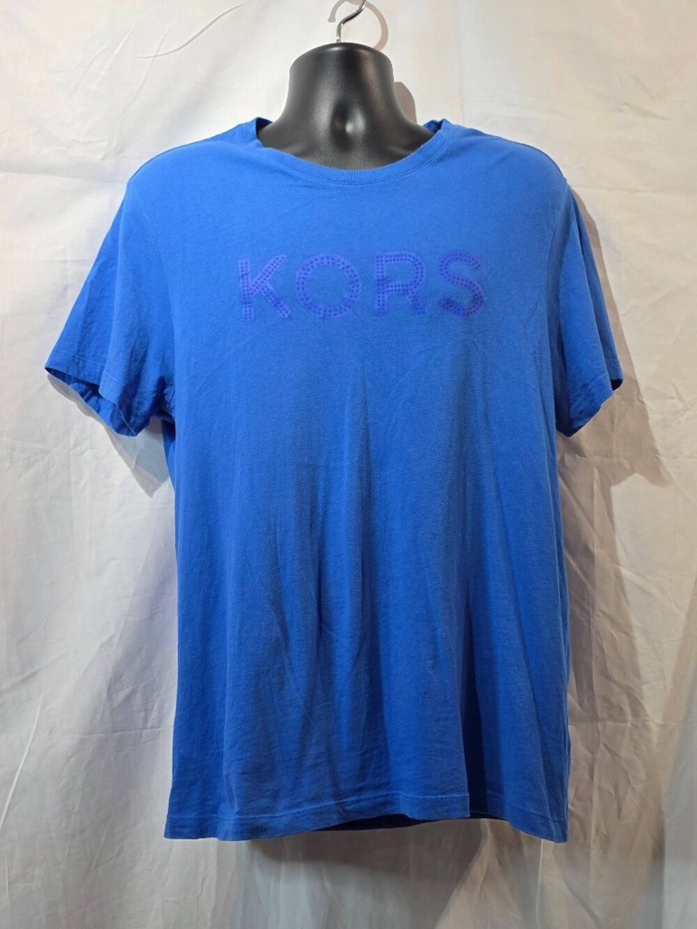 Michael Kors Men's Crewneck T-Shirt Size L Royal Blue Logo Cotton